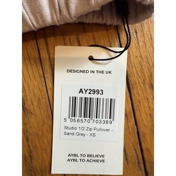 AYBL Set Womens XS/XXS Sand Grey Studio 1/2 Zip Pullover + Joggers Loungewear - Picture 3 of 10